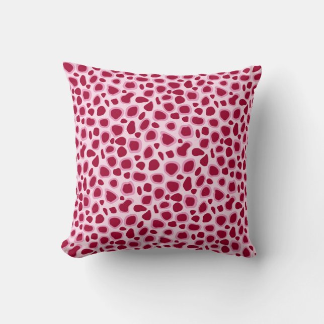Leopard Print - Burgundy and Pink Cushion (Front)