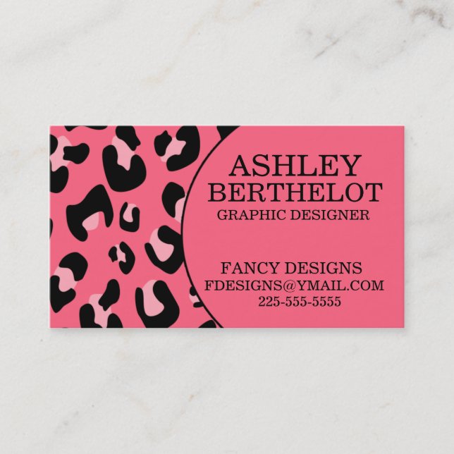 Leopard Print Business Card (Front)