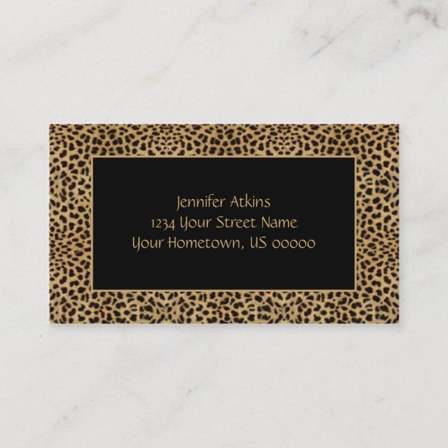 Leopard Print Business Card (Front)