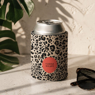 Leopard Print Can Cooler Stylish Soda Coolers