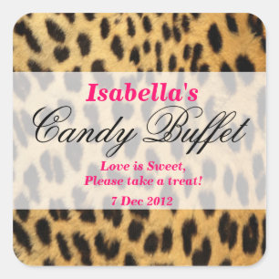 leopard print Candy Buffet Sticker