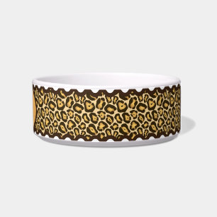 Leopard Print Cat Pet Bowls