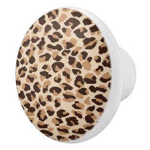 Leopard Print Ceramic Cabinet Knob