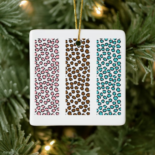 Leopard Print Ceramic Ornament (Tree)