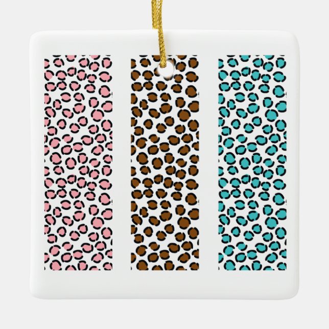 Leopard Print Ceramic Ornament (Front)