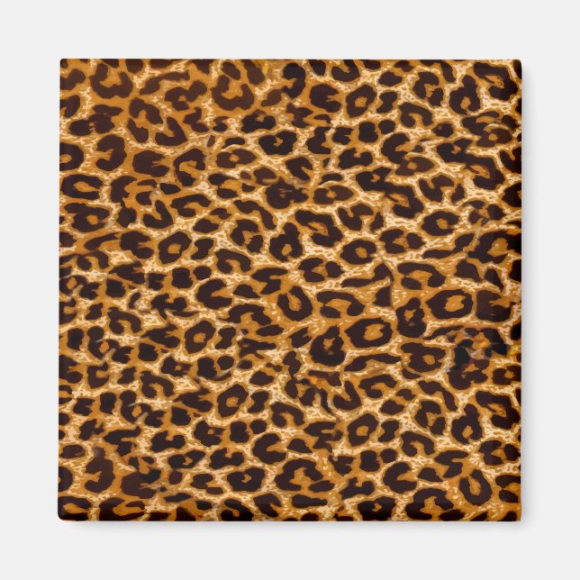 Leopard print, cheetah print, pink, girly magnet (Front)
