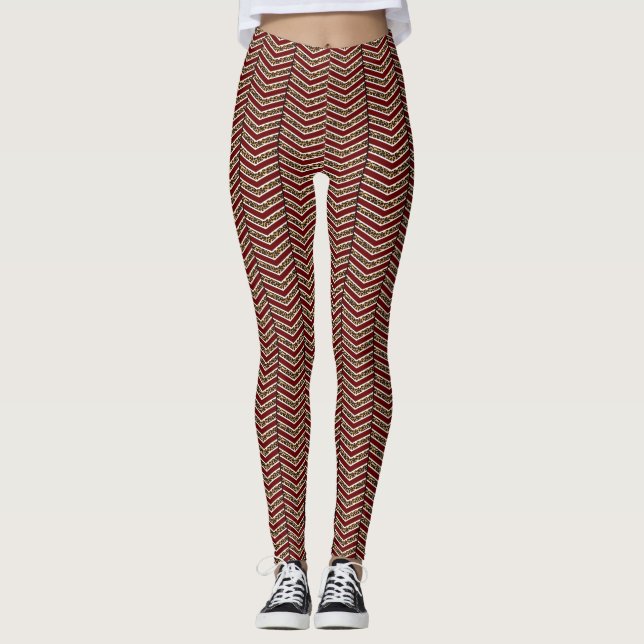 Leopard Print Chevron Leggings (Front)