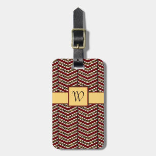 Leopard Print Chevron Luggage Tag