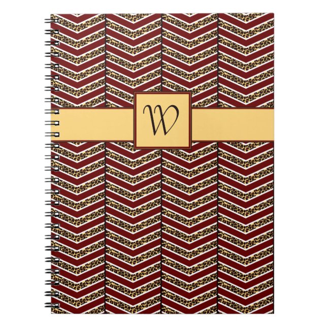 Leopard Print Chevron Notebook (Front)