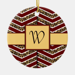 Leopard Print Chevron Ornament