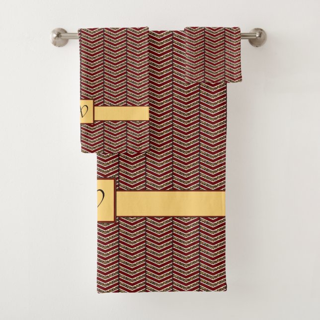 Leopard Print Chevron Towel Set (Insitu)
