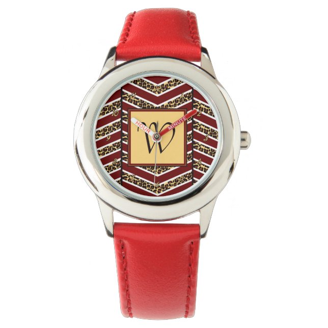 Leopard Print Chevron Watch (Front)