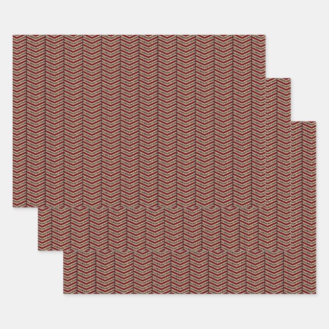 Leopard Print Chevron Wrapping Paper Set (Set)