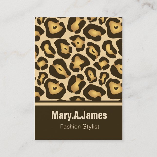leopard print chic business cards (Front)
