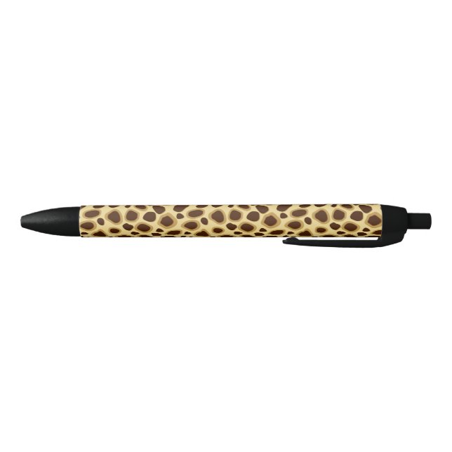 Leopard Print - Chocolate Brown and Camel Tan Black Ink Pen (Bottom)
