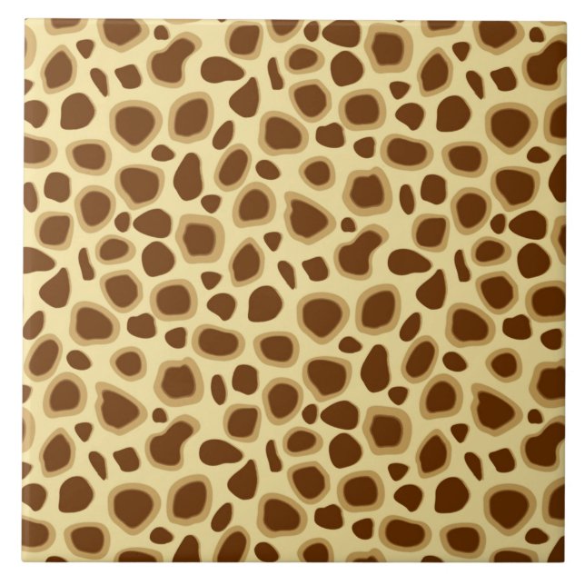 Leopard Print - Chocolate Brown and Camel Tan Tile (Front)