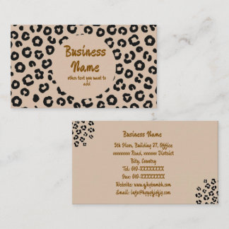 Leopard Print Circle Background Business Card