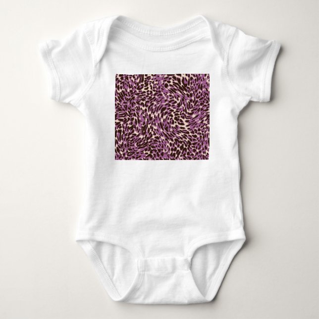 Leopard Print, Classic Animal Pattern. Baby Bodysuit (Front)