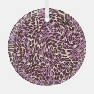 Leopard Print, Classic Animal Pattern. Glass Tree Decoration
