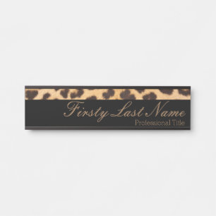 Leopard Print Classic Office Door Sign Signs