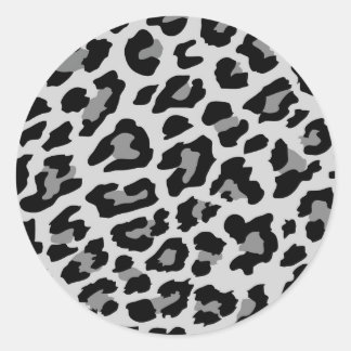 leopard print classic round sticker