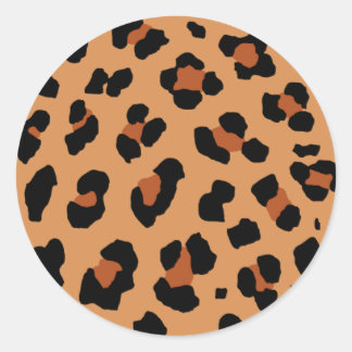 Leopard Print Classic Round Sticker