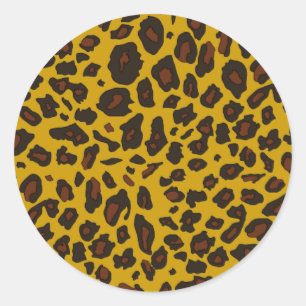 Leopard Print Classic Round Sticker