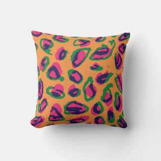 Leopard Print, Colourful Animal Pattern. Cushion