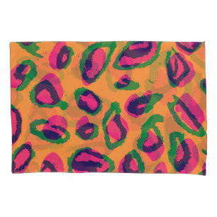 Leopard Print, Colourful Animal Pattern. Pillowcase