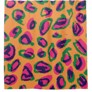 Leopard Print, Colourful Animal Pattern. Shower Curtain