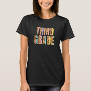 Leopard Print Colourful Cheetah Third Grade School T-Shirt