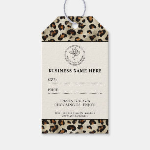Leopard Print Custom Shop Logo Price Hang Tag