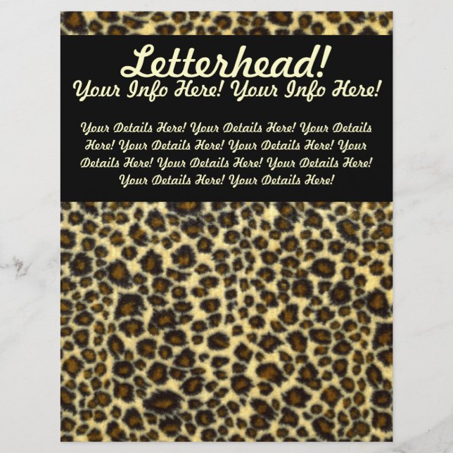 Leopard Print Customisable Letterhead (Front)