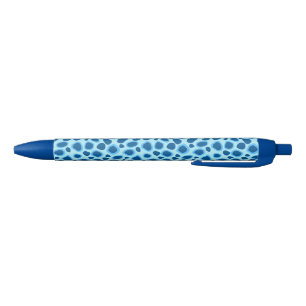 Leopard Print - Dark Cobalt and Sky blue Black Ink Pen