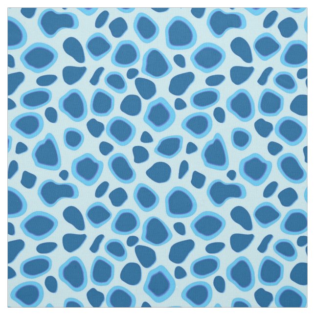 Leopard Print - Dark Cobalt and Sky blue Fabric (Swatch)