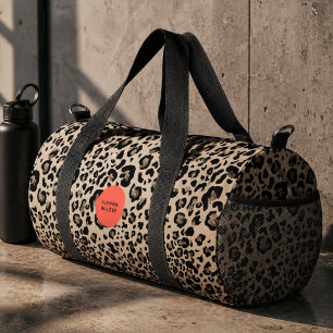 Leopard Print Duffle Bag   Stylish Animal Duffel