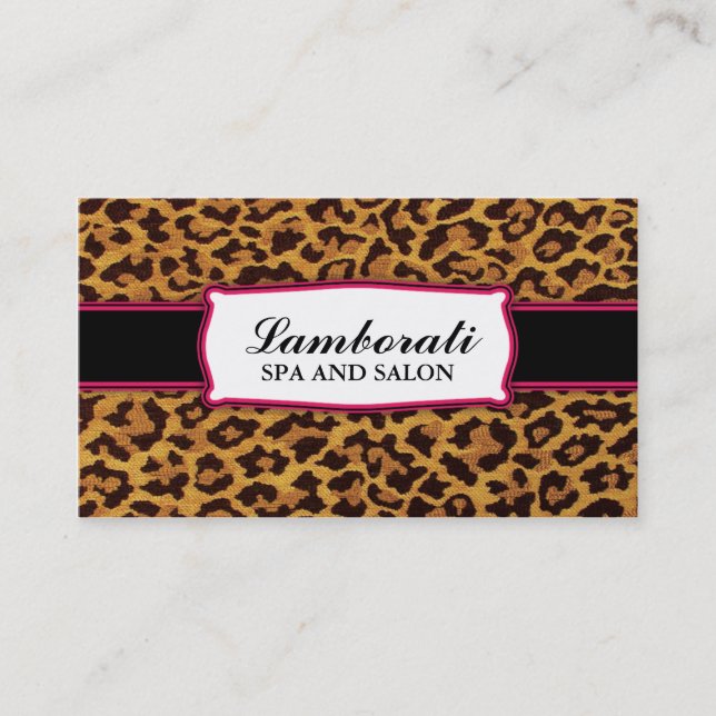 Leopard Print Elegant Modern Classy Professional Business Card (Front)