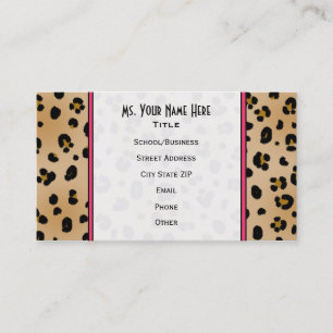 Leopard Print Fashion Business Card