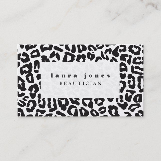 Leopard Print Fashion Template Business Card (Front)