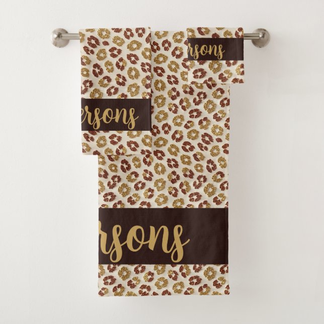 Leopard Print Faux Glitter | Luxury  Bath Towel Set (Insitu)