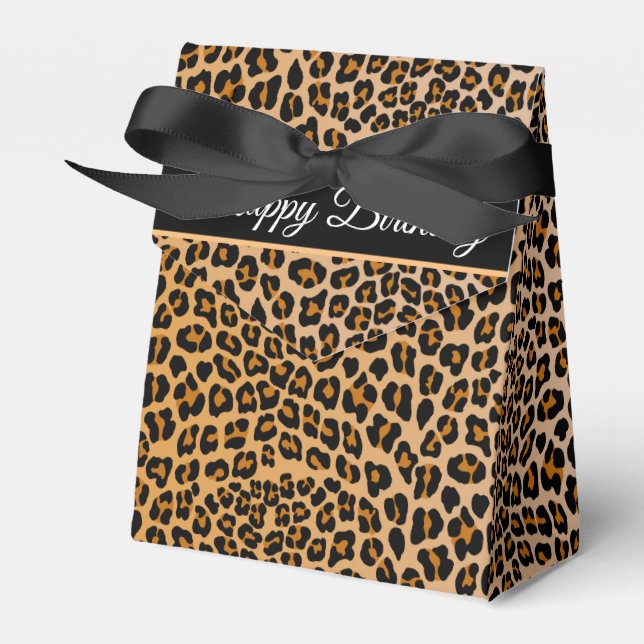 Leopard print favour box (Front Side)