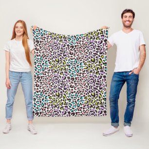 Leopard print fleece blanket