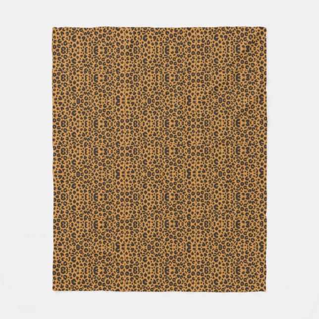 Leopard Print Fleece Blanket (Front)