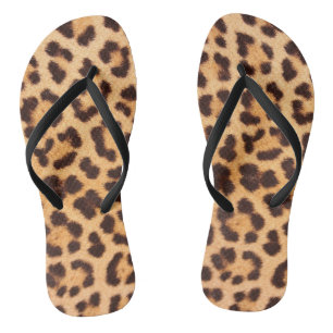 Leopard Print Flip Flops