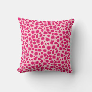 Leopard Print - Fuchsia and light pink Cushion