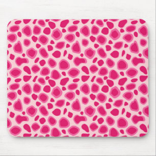 Leopard Print - Fuchsia and light pink Mouse Pad