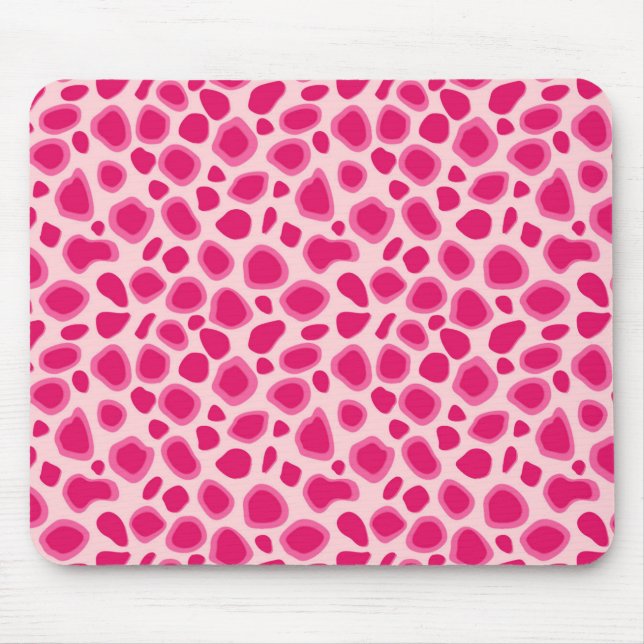 Leopard Print - Fuchsia and light pink Mouse Pad (Front)