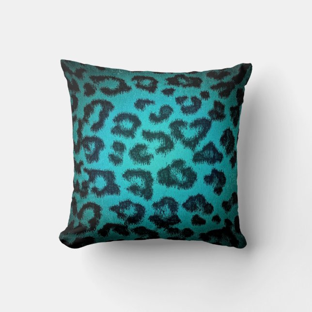 Leopard Print Fur Cushion (Front)