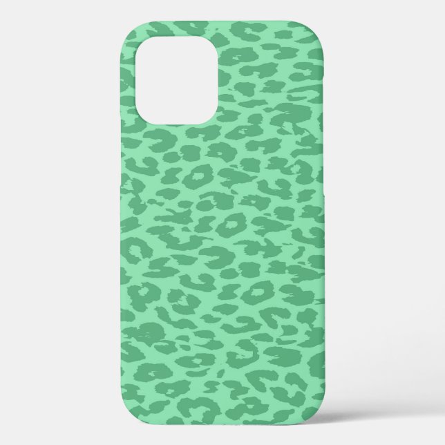 Leopard Print Fur Medium Turquoise Colour Case-Mate iPhone Case (Back)