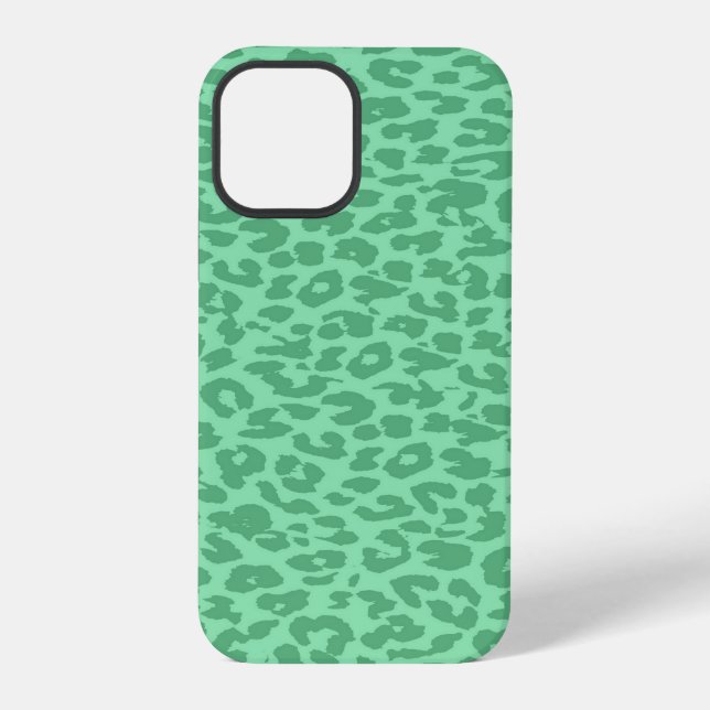 Leopard Print Fur Medium Turquoise Colour iPhone Case (Back)